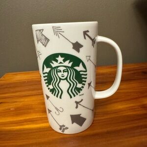 Starbucks 16 Oz White Ceramic Mug with Green Logo